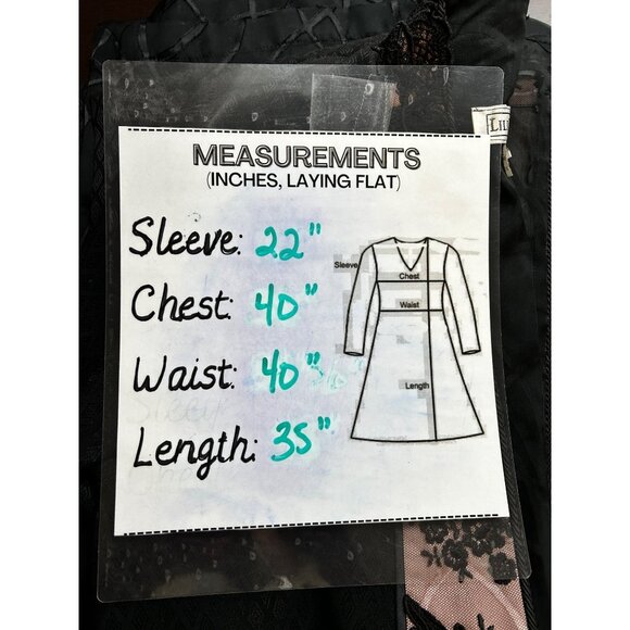 LILI BUTLER Y2K Vintage Black & Rose Embroidered 100% Silk Opera Jacket – Size S - Picture 9 of 9